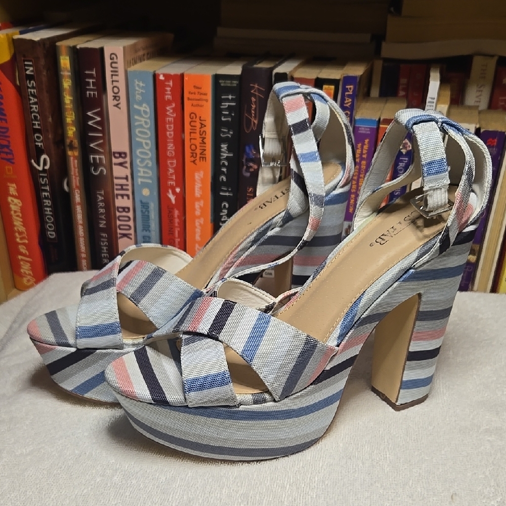 Striped Platform Heels